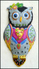 Owl Home Decor - Hand Painted Metal Wall Art - Metal Art - Steel Drum - 24"